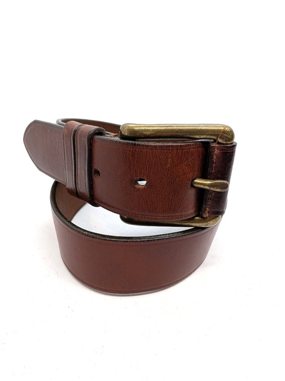 VTG Banana Republic Leather Belt Mens Sz 28 Brown Brass Buckle Safari Versatile